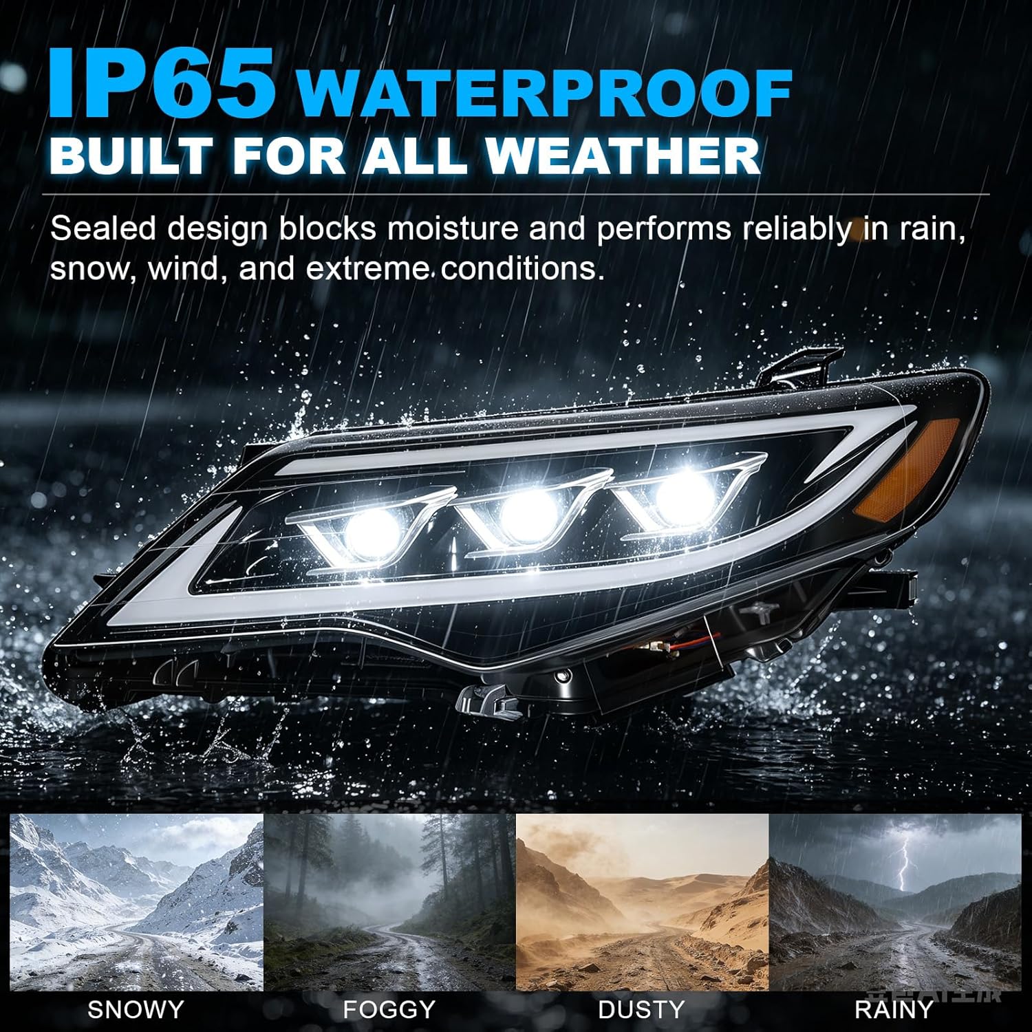 LED Projector Headlights with Startup Animation & Sequential Turn Signal for 2012-2014 Toyota Camry XV50 DRL High Low Beam Clear Lens Waterproof Plug & Play 1 Pair-5