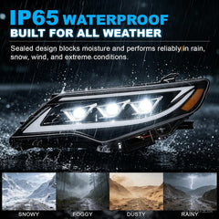 LED Projector Headlights with Startup Animation & Sequential Turn Signal for 2012-2014 Toyota Camry XV50 DRL High Low Beam Clear Lens Waterproof Plug & Play 1 Pair-5