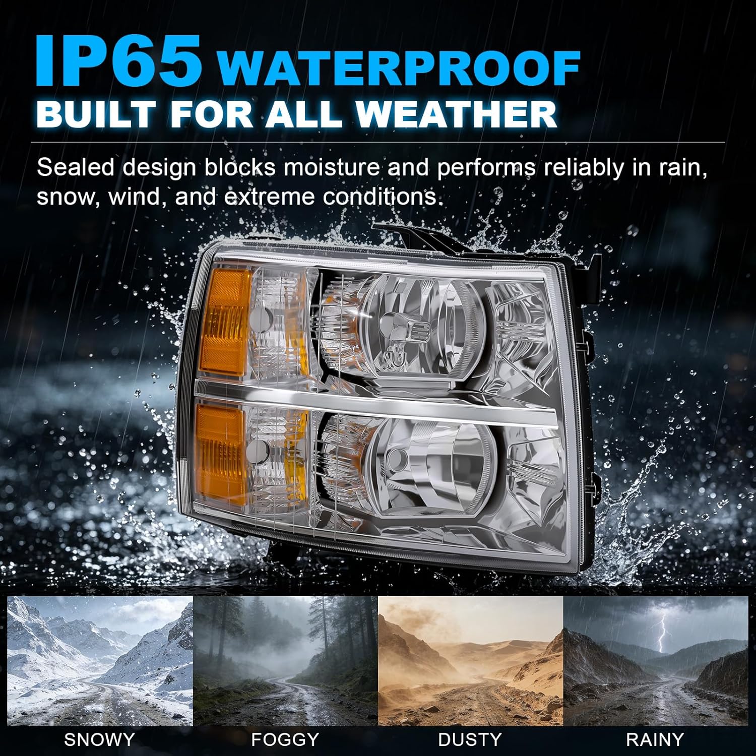 Headlight for 2007–2013 Chevy Silverado 1500 & 2007–2014 Silverado 2500HD / 3500HD-6