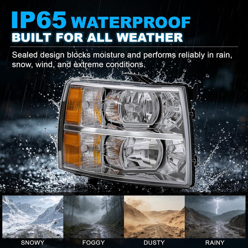 Headlight for 2007–2013 Chevy Silverado 1500 & 2007–2014 Silverado 2500HD / 3500HD-6