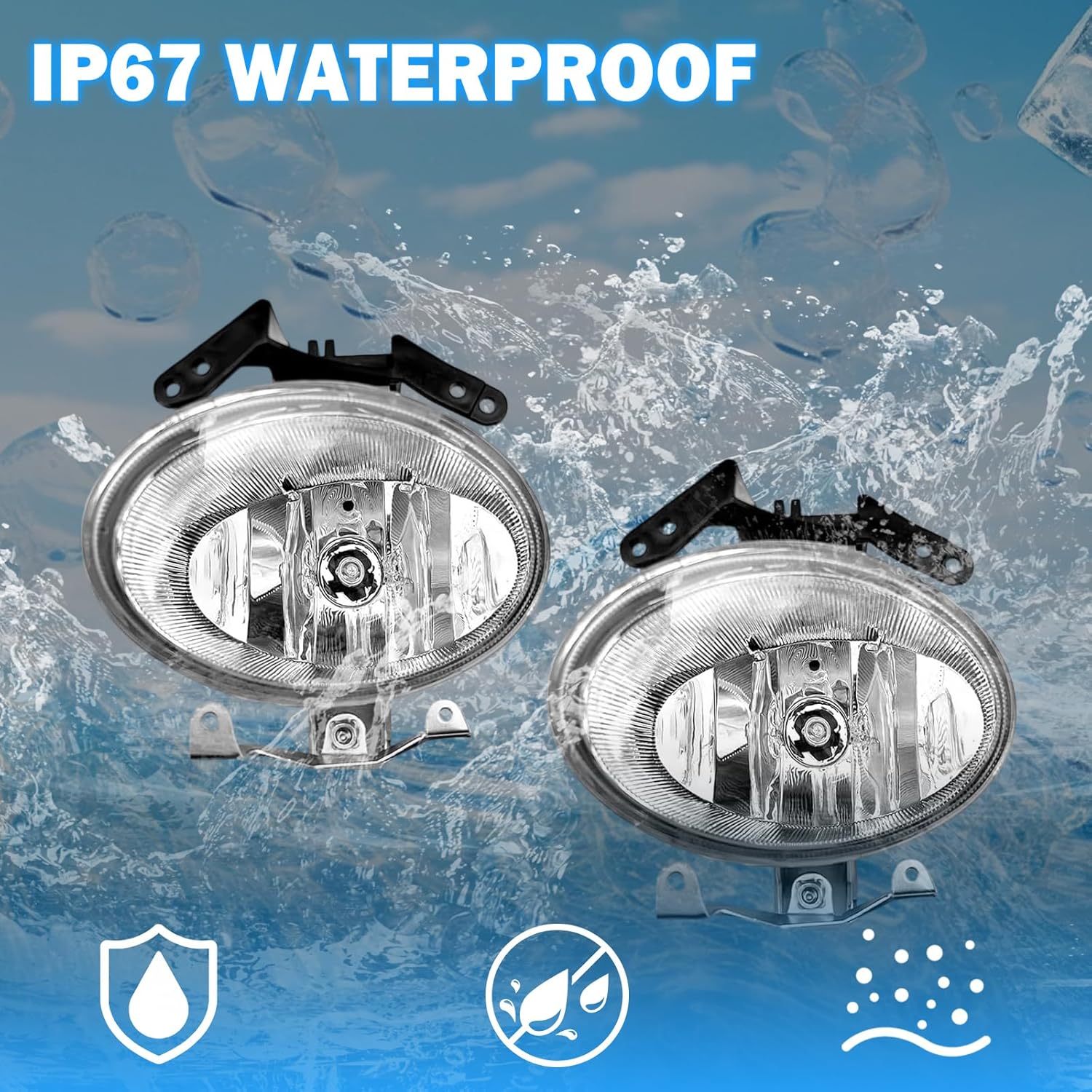 OKSIWA Fog Lights Compatible with 2007 2008 2009 Hyundai Santa Fe A Pair of Fog Light with Clear Lens Front Bumper Fog Lamps-8