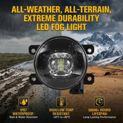 OKSIWA LED Fog Light for 2014 2015 2016 Toyota Corolla S SE,Fog lamp Assembly Replacement, IP67 Waterproof, Clear Lens,Include Fog Wiring Harness