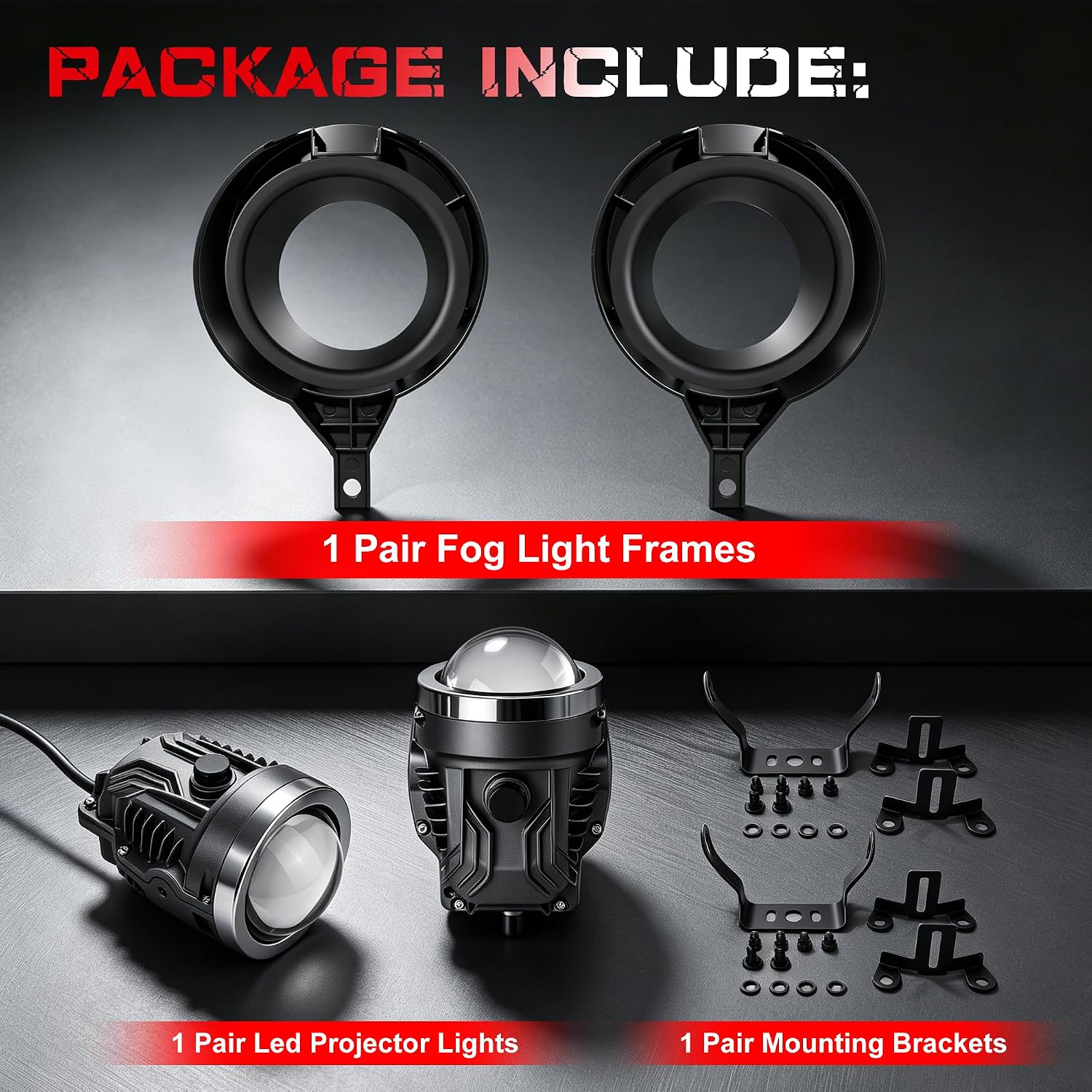DOT Approved LED Projector Fog Light for 2005–2019 Nissan Frontier Chrome Bumper Models, 1 Pair-5