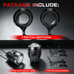 DOT Approved LED Projector Fog Light for 2005–2019 Nissan Frontier Chrome Bumper Models, 1 Pair-5