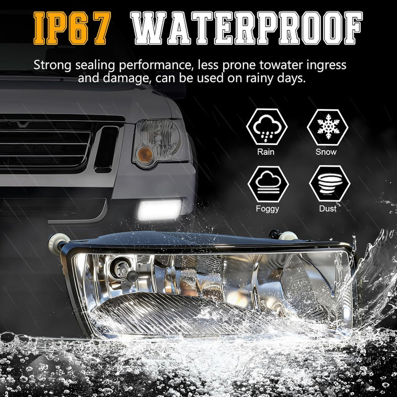 OKSIWA 2006-2010 Ford Explorer Fog Lights Pair - Direct Replacement for Original for Lights- Fits 2008-2010 Explorer Sport Trac - OEM Style Clear Lens, Weatherproof Housing (Driver & Passenger Side)-6