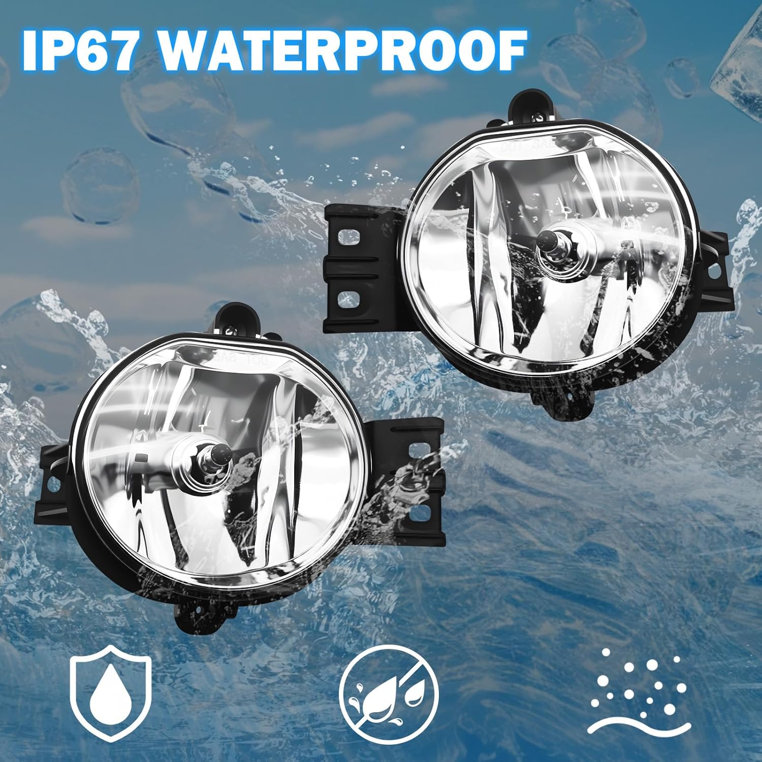 OKSIWA Fog Lights Compatible With 2002-2009 Ram 1500 2500 3500/2004-2006 Durango Pickup Truck 2002-2008 Ram Front Bumper Driving Fog Lamp 1 Pair of Fog Lights Clear Lens-8