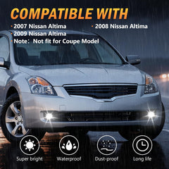 OKSIWA LED Fog Lights, Compatible with Nissan Altima Sedan 2007 2008 2009, Front Bumer Driving Light Fog Lamp Assembly Kit with Wiring Harness, Switch,Plug and Play-2