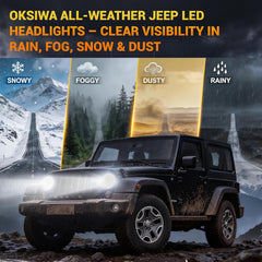7" Halo LED Headlights with Sequential Turn Signal & DRL for 1976-2017 Jeep Wrangler CJ/TJ/JK-8