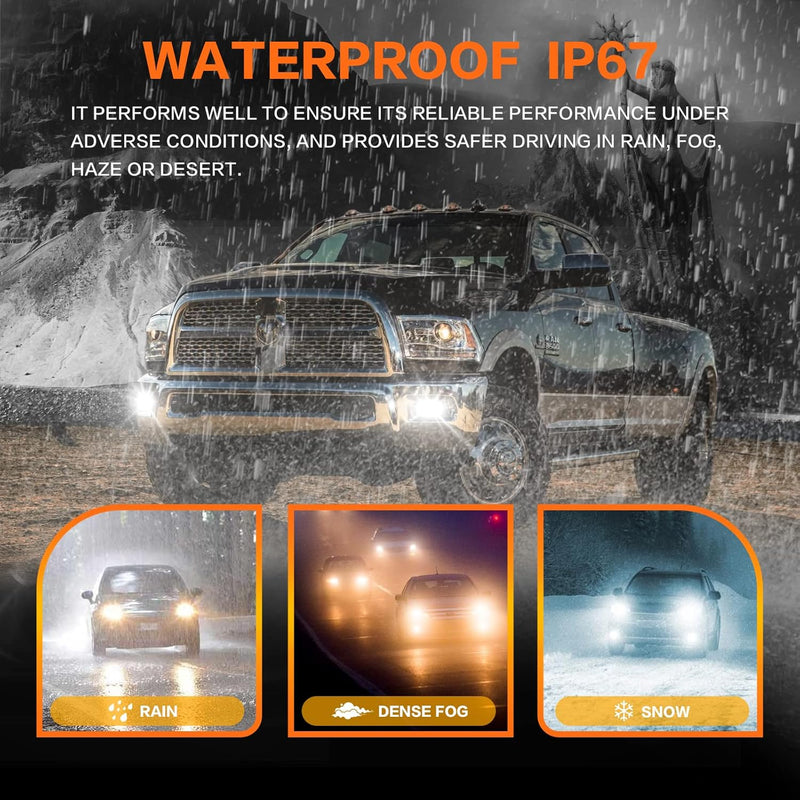 OKSIWA LED Fog Lights for Dodge Ram 1500 2009-2012,Dodge Ram 2500 2010-2018,Dodge Ram 3500 2012-2018 Pickup Truck Bumper Fog Lamps Replacement-4
