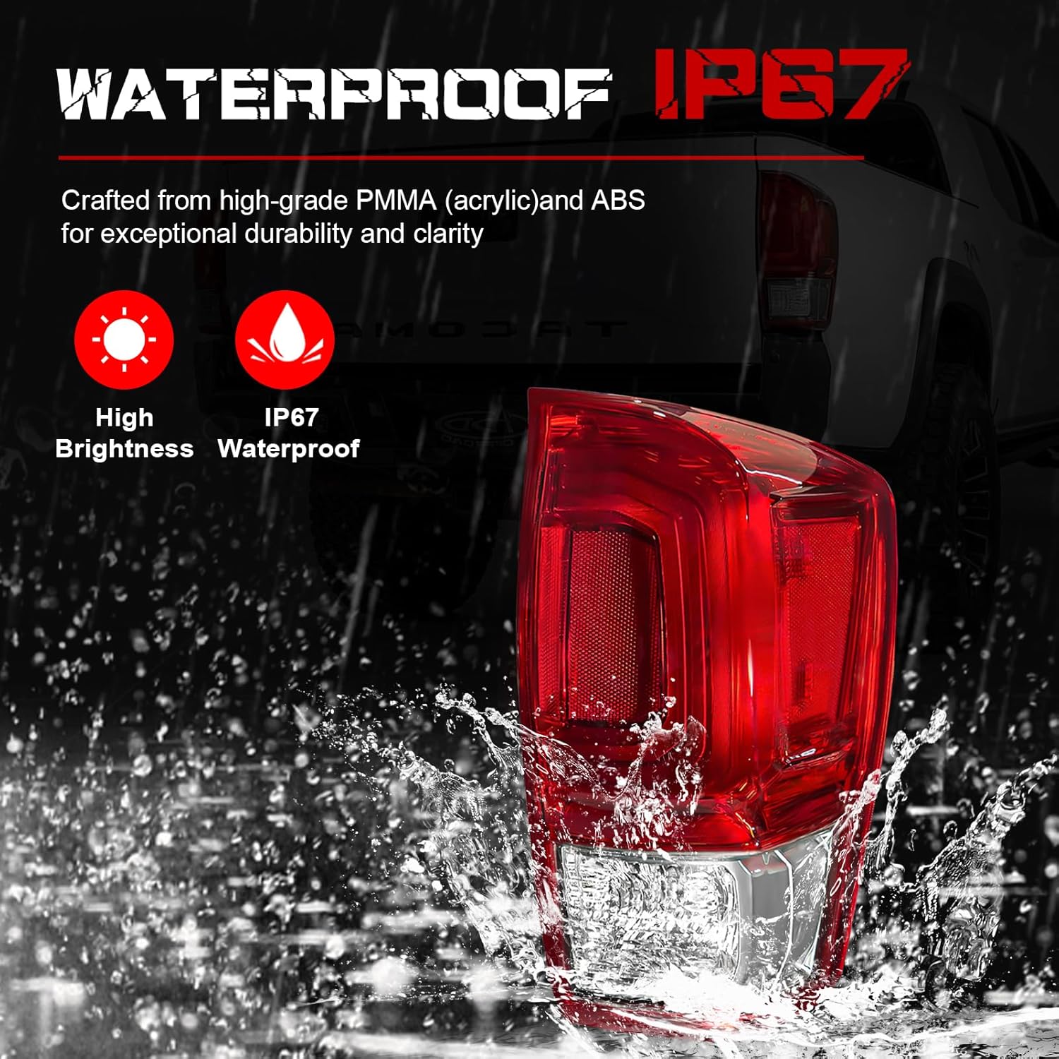 OKSIWA Tail Light Housing for 2016-2023 Toyota Tacoma,Passenger Side Rear Tail light Replacement - Right Tail Lamp-6