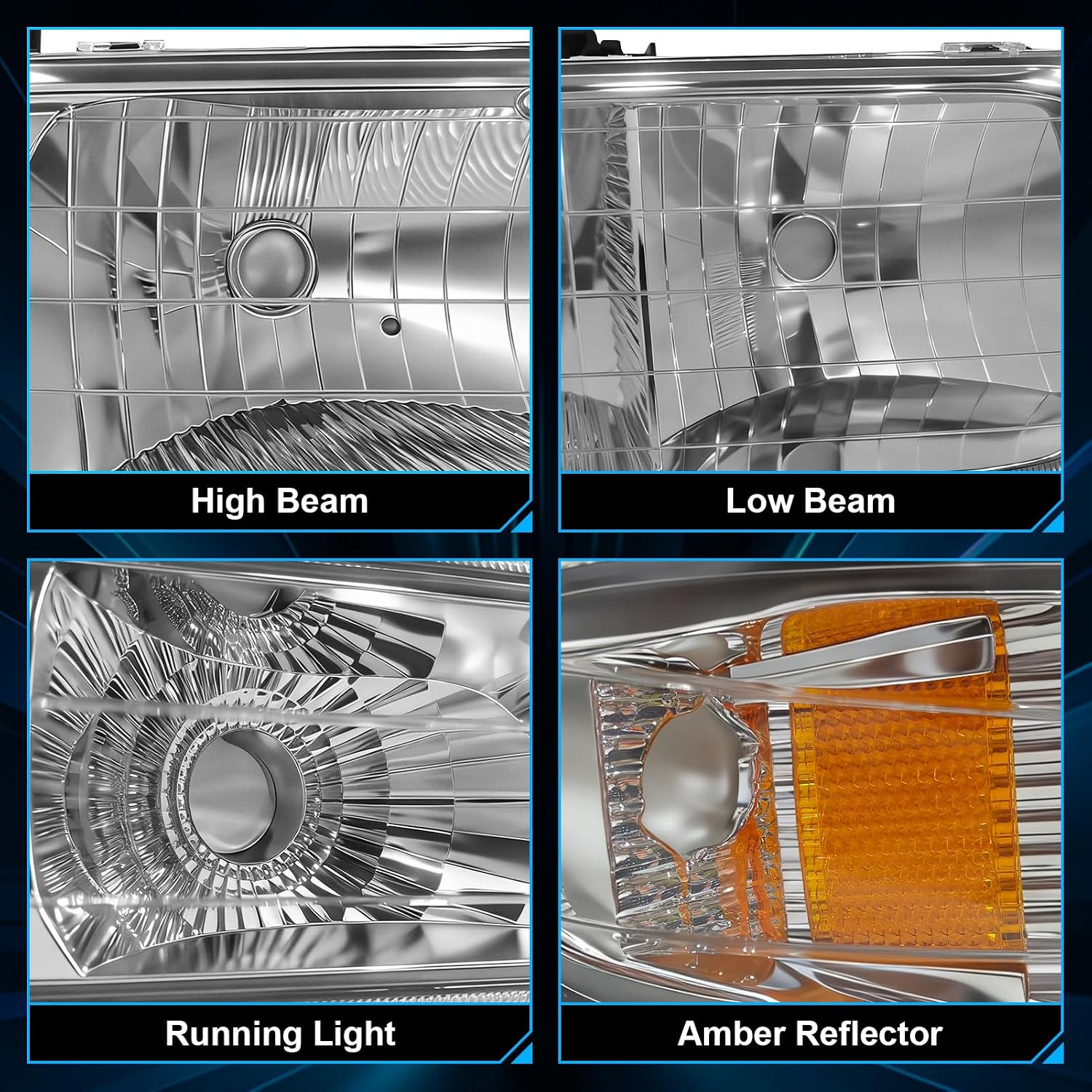 Headlight Compatible with 1999-2002 Chevy Silverado & 2000-2006 Tahoe/Suburban-2