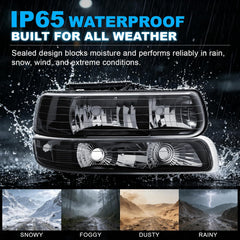 Headlight Compatible with 1999-2002 Chevy Silverado & 2000-2006 Tahoe/Suburban-6