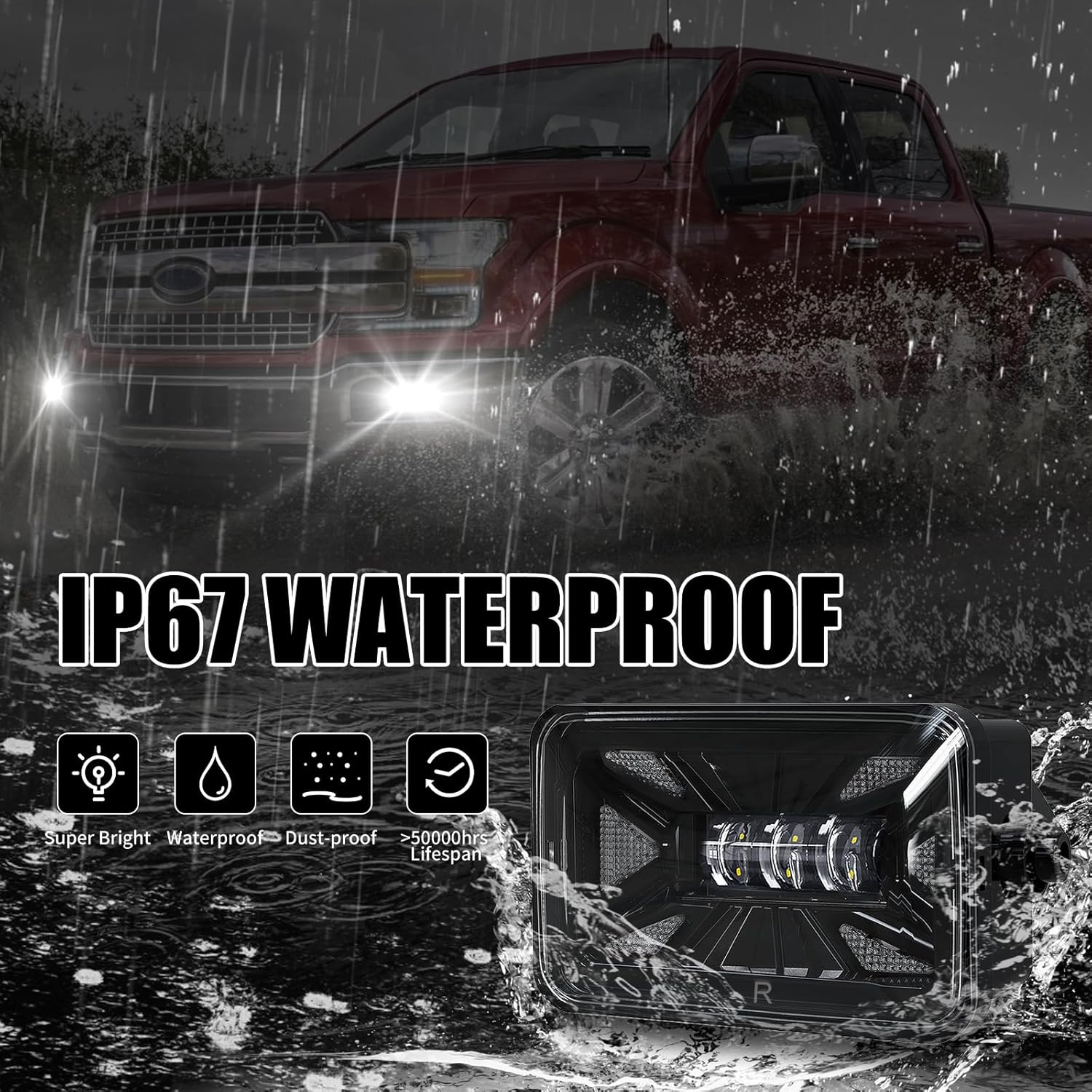 OKSIWA LED Fog Lights with DRL For 2015-2020 Ford F-150 Bumper Driving Fog Lamps Set Assembly Kit 1 Pair (Clear Lens) 2015 2016 2017 2018 2019 2020