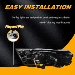 OKSIWA LED Fog Lights for 2009 2010 2011 Honda Civic 4-Door Sedan,Front Bumer Driving Light Kit,Fog Lamps Replacement with Wiring Harness,Clear Lens,Plug and Play-5