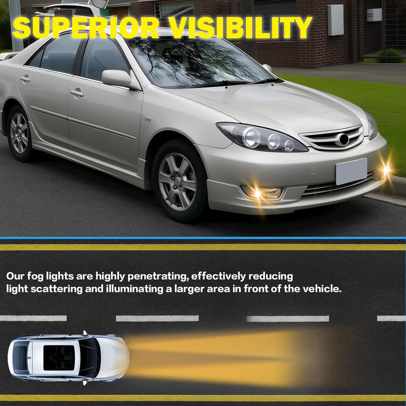 OKSIWA Fog Lights Compatible with 2005-2006 Toyota Camry Bumper Driving Fog Lamps Assemblies with Switch and Wiring Harness-2