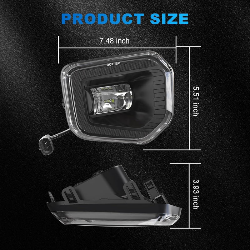 OKSIWA LED Fog Lights Assembly Compatible with Toyota Tacoma 2016 2017 2018 2019 2020 2021 2022（for SR SR5 Model）, Front Driving Fog Lamps Replacement Kit,DOT Certified - 1 Pair-4