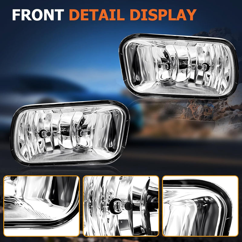 OKSIWA Fog Lights Compatible with 2009-2018 Dodge Ram 1500 2500 3500 Bumper Driving Fog Lamps Assemby With H10 12V 42W Halogen Bulbs W/O Bracket-3