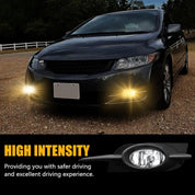 OKSIWA Halogen Fog Lights for 2009 2010 2011 Honda Civic Coupe,Front Bumper Driving Light Kit,Fog Lamps Assembly Replacement With Switch, Wiring Harness, Plug and Play