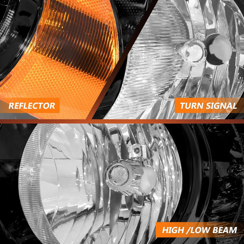 OKSIWA Headlights Assembly for 2006–2008 Dodge Ram 1500,for 2006–2009 Dodge Ram 2500 3500, OEM Style Replacement Headlamp Housing, Factory Fit, No Bulbs Included,Black Trim-4