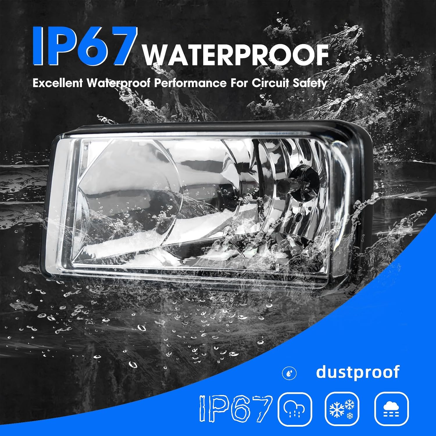 OKSIWA Halogen Fog Lights for 2007-2015 Chevy Silverado, Suburban, Tahoe, 2007-2013 Avalanche, Pick Up Truck Fog Lamp Replacement with Fog Wiring Harness Switch