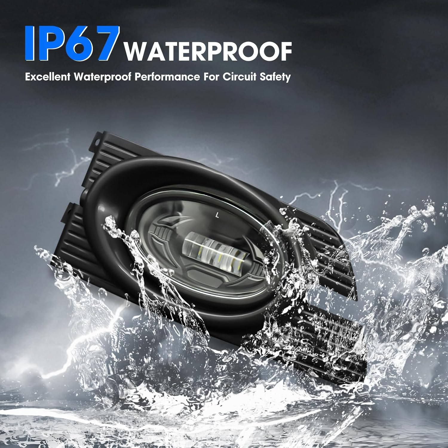 OKSIWA LED Fog Lights fit for 2001-2002 Honda Accord 4DR Sedan, Front Driving Fog Lamps Assembly Replacement Kit, Clear Lens（1 Pair）