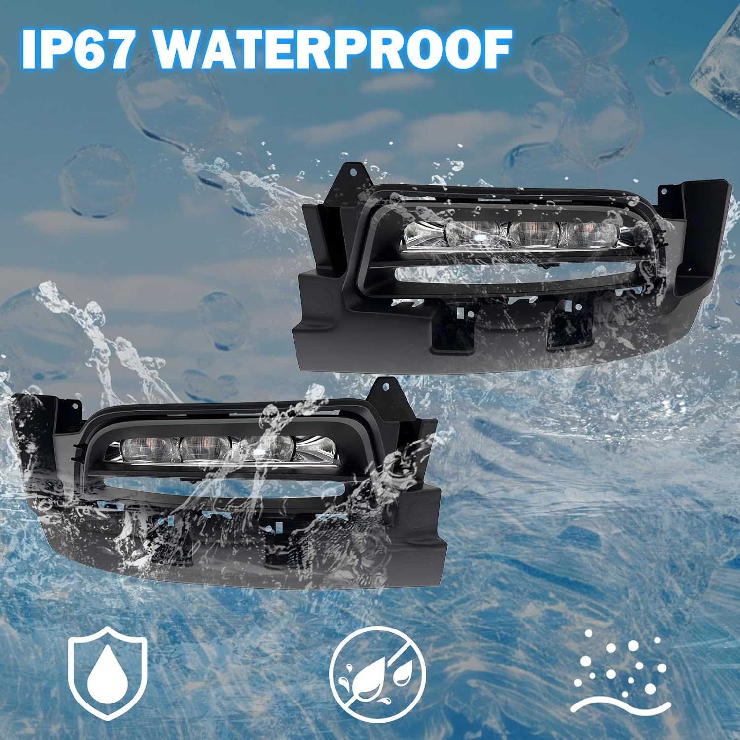 OKSIWA LED Fog Lights Assembly Compatible With 2015 2016 2017 2018 2019 2020 Dodge Charger Front Bumper Driving Fog Lamp Fog Light Kits-6