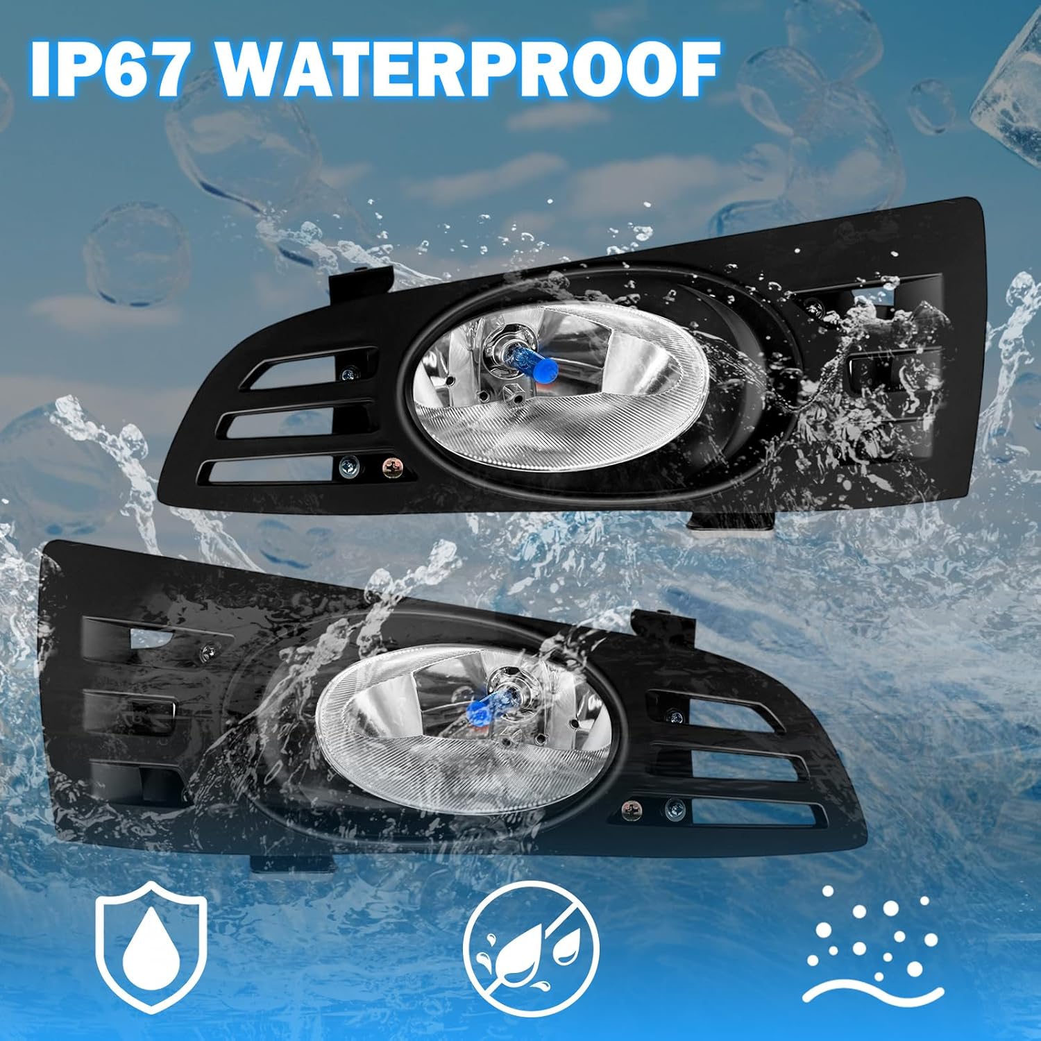 OKSIWA Fog Lights Compatible with 2003 2004 2005 Honda Accord 2 Door Coupe, A Pair Of Driving Fog Lights With Wiring Harness(Clear Lens)-9