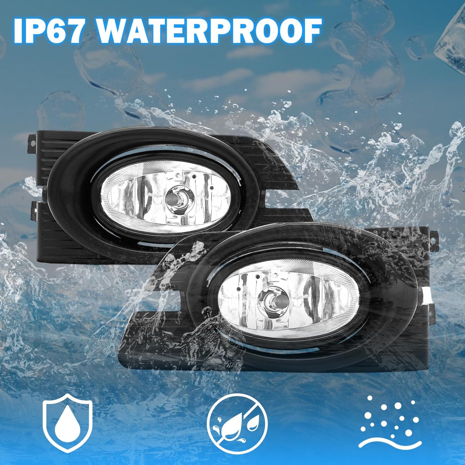 OKSIWA Fog Lights Fit For 2001-2002 Honda Accord 4DR Sedan 01 02 Front Driving Fog Lights Lamps(Clear Lens)-8