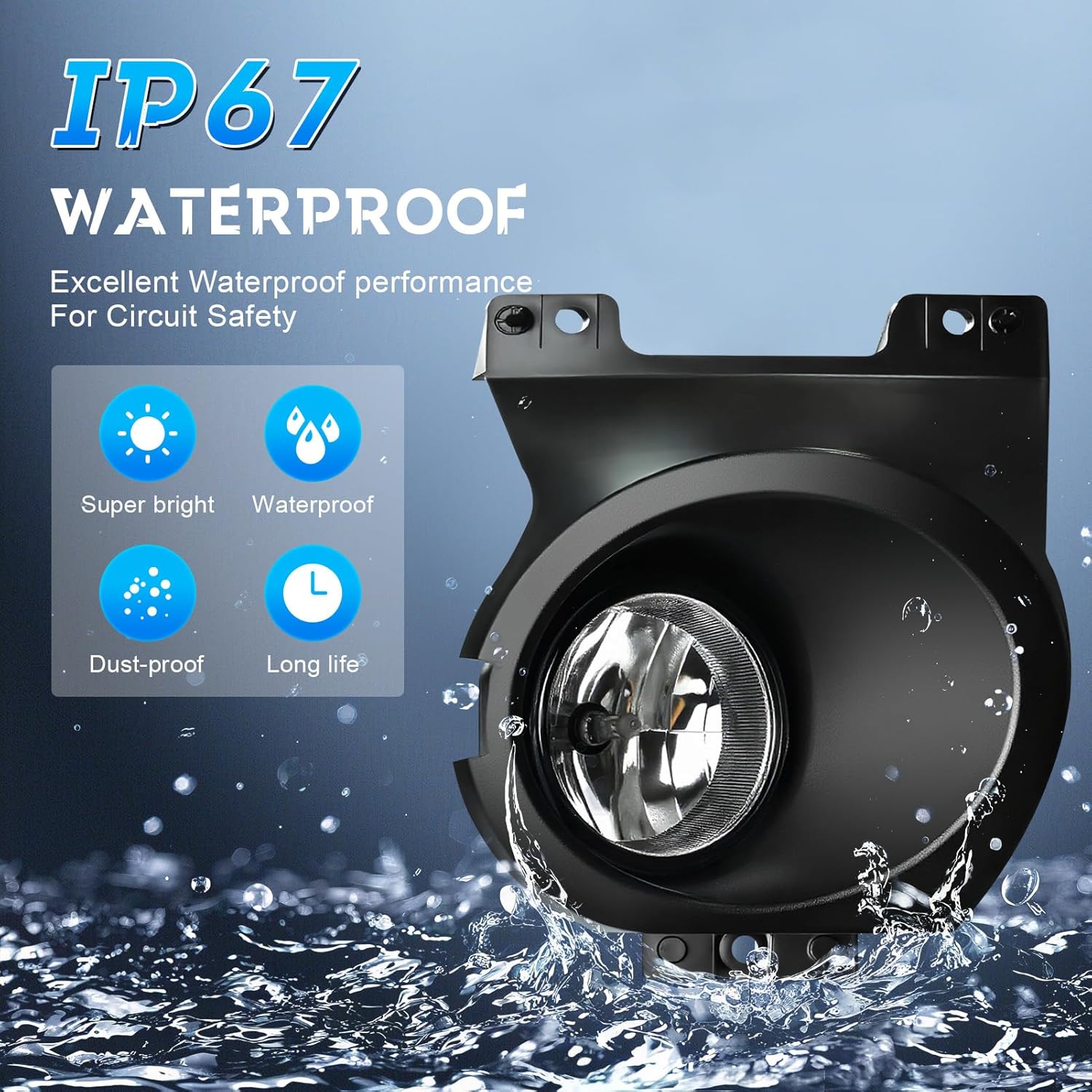 OKSIWA LED Fog Lights Compatible with 2011 2012 2013 2014 Ford F150/F250 /F350/F450/F550 Bumper Driving Fog Lamp Assembly Replacement DOT Approved（1 Pair）