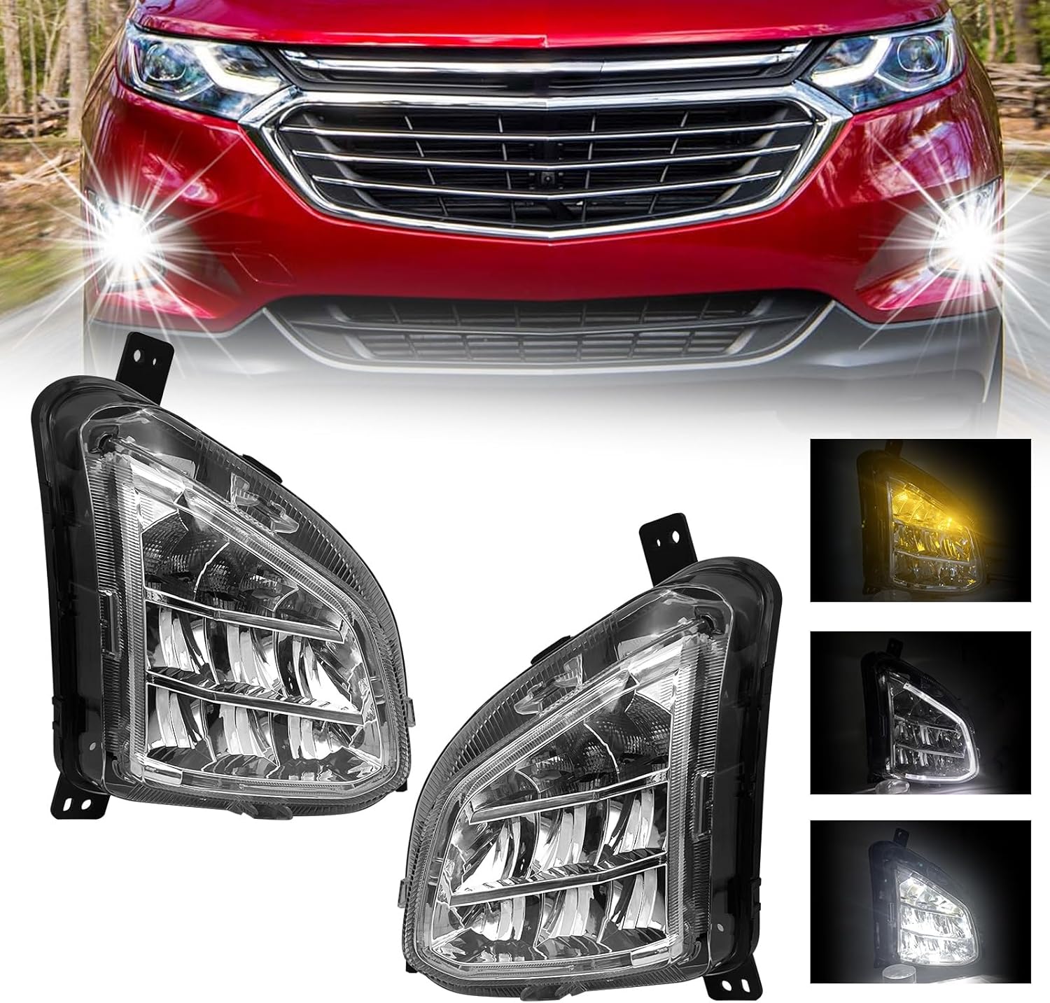 DOT Compliant LED Fog Lights with DRL for 2018-2021 Chevy Equinox Plug & Play-1