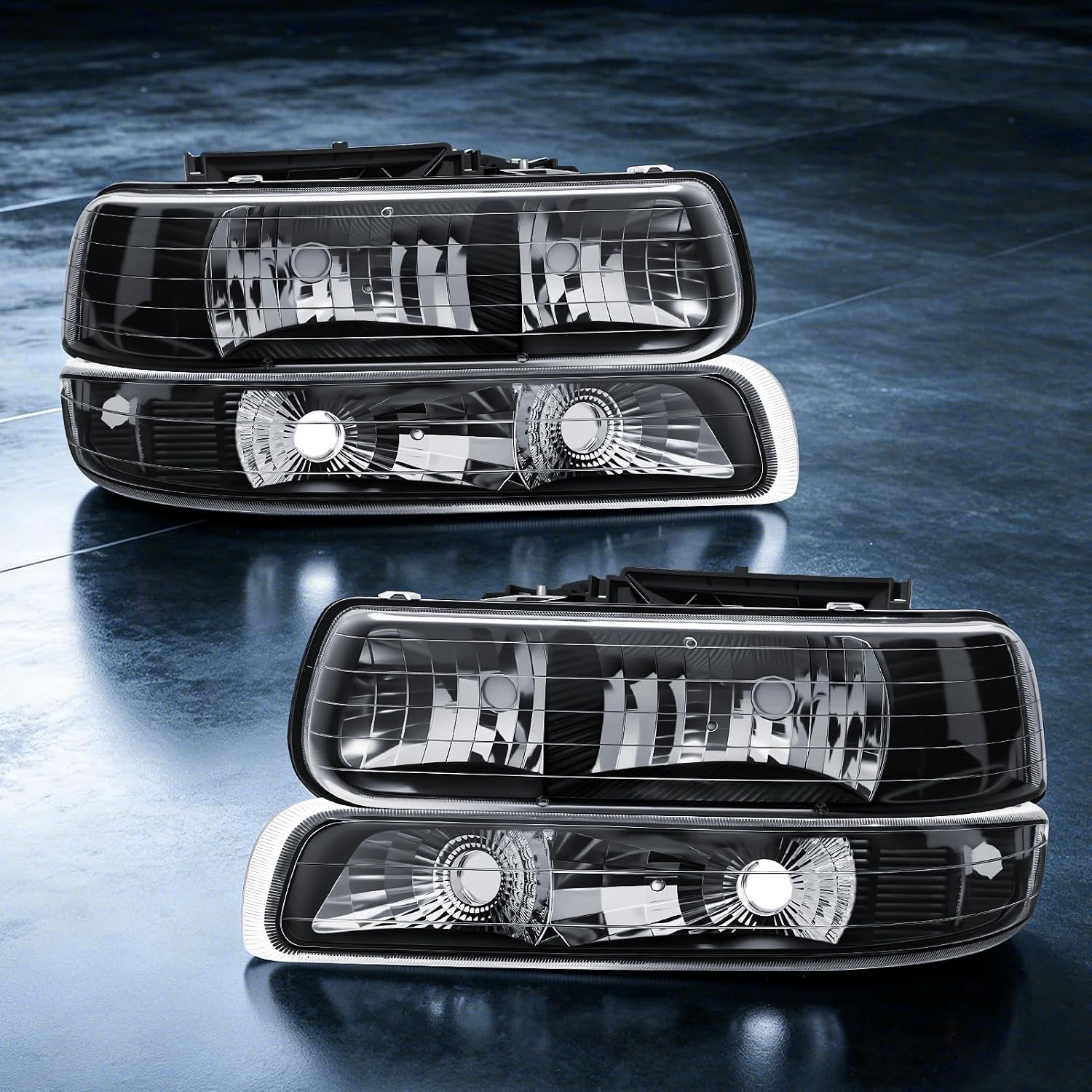 Headlight Compatible with 1999-2002 Chevy Silverado & 2000-2006 Tahoe/Suburban-1