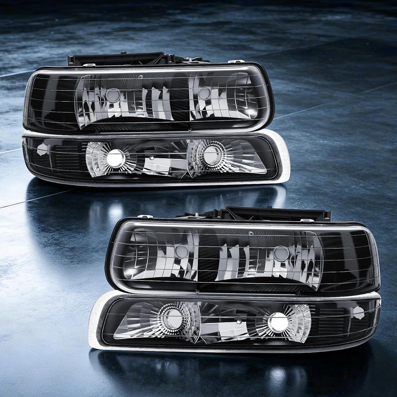 Headlight Compatible with 1999-2002 Chevy Silverado & 2000-2006 Tahoe/Suburban-1