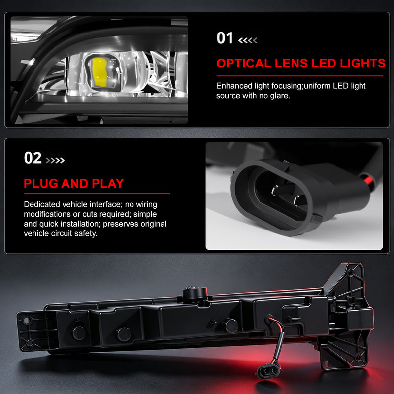 DOT Approved LED Fog Light for 2015–2022 Dodge Charger / Charger SXT, 1 Pair-3