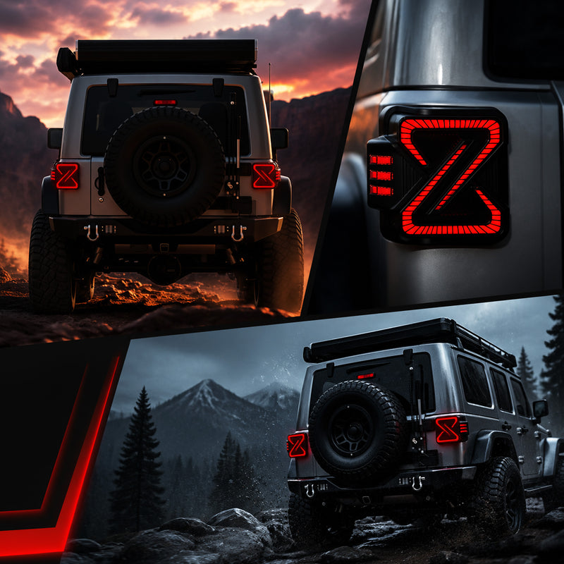 LED Tail Lights For 2007-2018 Jeep Wrangler JK JKU Sport/Sahara/Rubicon-6