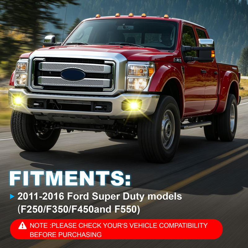 DOT Approved LED Fog Light for 2011–2016 Ford F-250 F-350 F-450 Super Duty, 1 Pair-2
