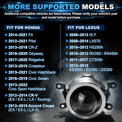 DOT Approved Laser LED Dual-Beam Fog Light, Universal Fit for Honda / Toyota / Acura / Lexus / Jeep / Chrysler / FIAT-4