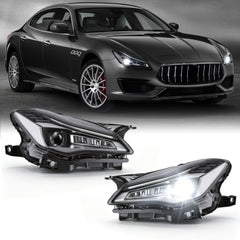 LED Headlights with DRL for 2017-2022 Maserati Quattroporte Waterproof Plug & Play  1 Pair-8