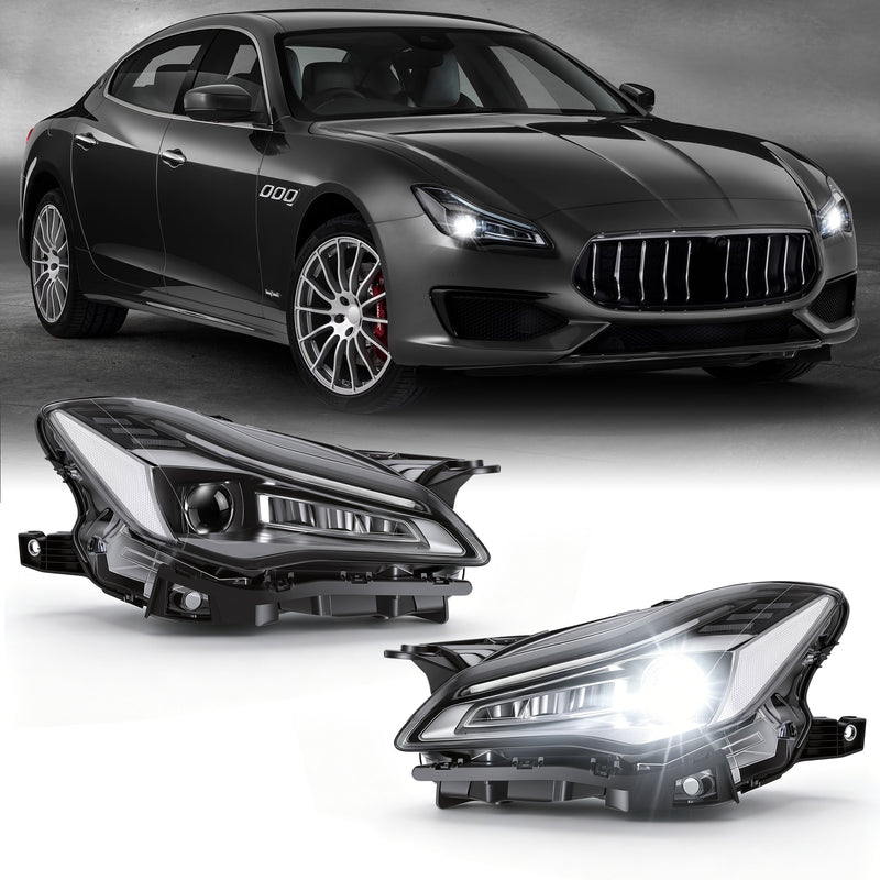 LED Headlights with DRL for 2017-2022 Maserati Quattroporte Waterproof Plug & Play  1 Pair-8