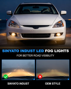 DOT approved  Fog Lights Compatible with 2003 - 2005 Honda Accord 2 Door Coupe, With Wiring Harness(Clear Lens)-2