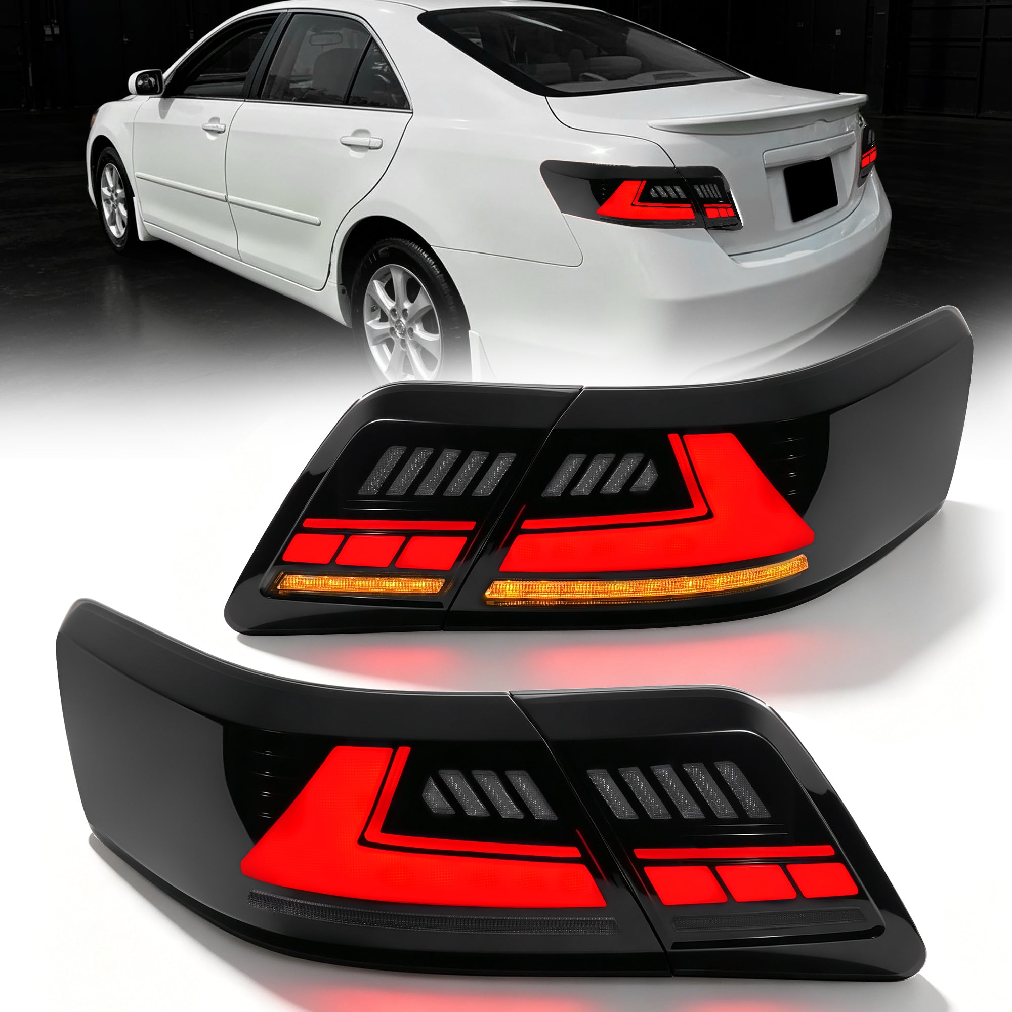 Animated Sequential LED Tail Lights for 2007-2011 Toyota Camry OEM Style Waterproof Plug & Play 1 Pair-7