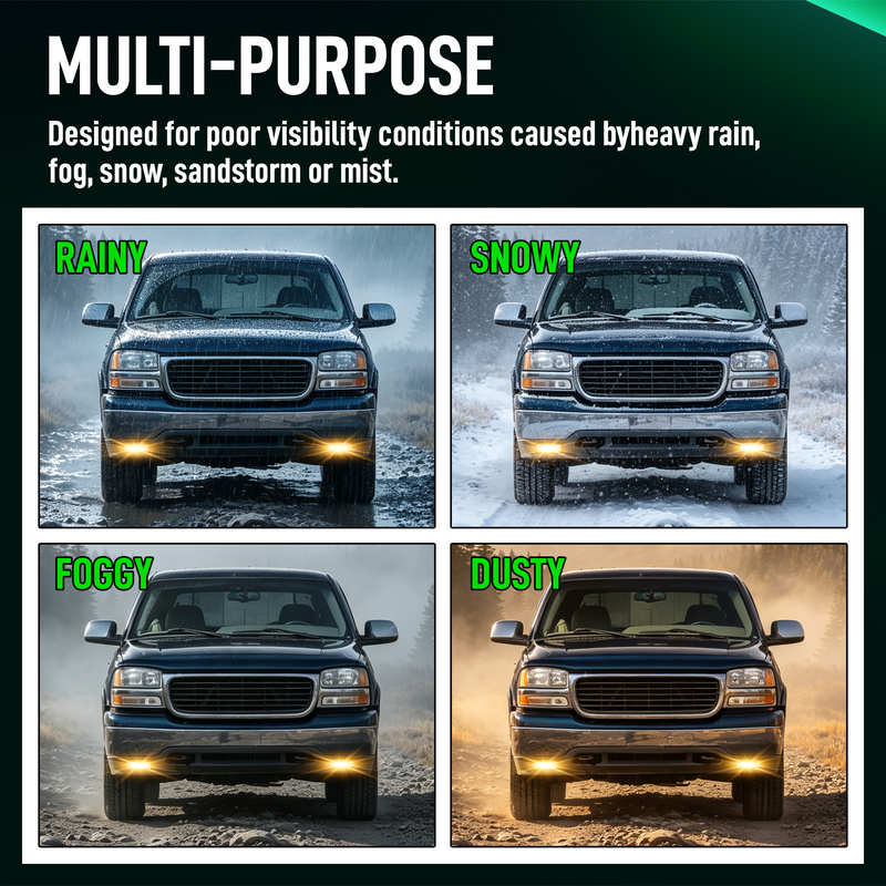 DOT Approved Halogen Fog Lights with Housing for 1999-2002 GMC Sierra & 2000-2006 GMC Yukon Plug & Play-7