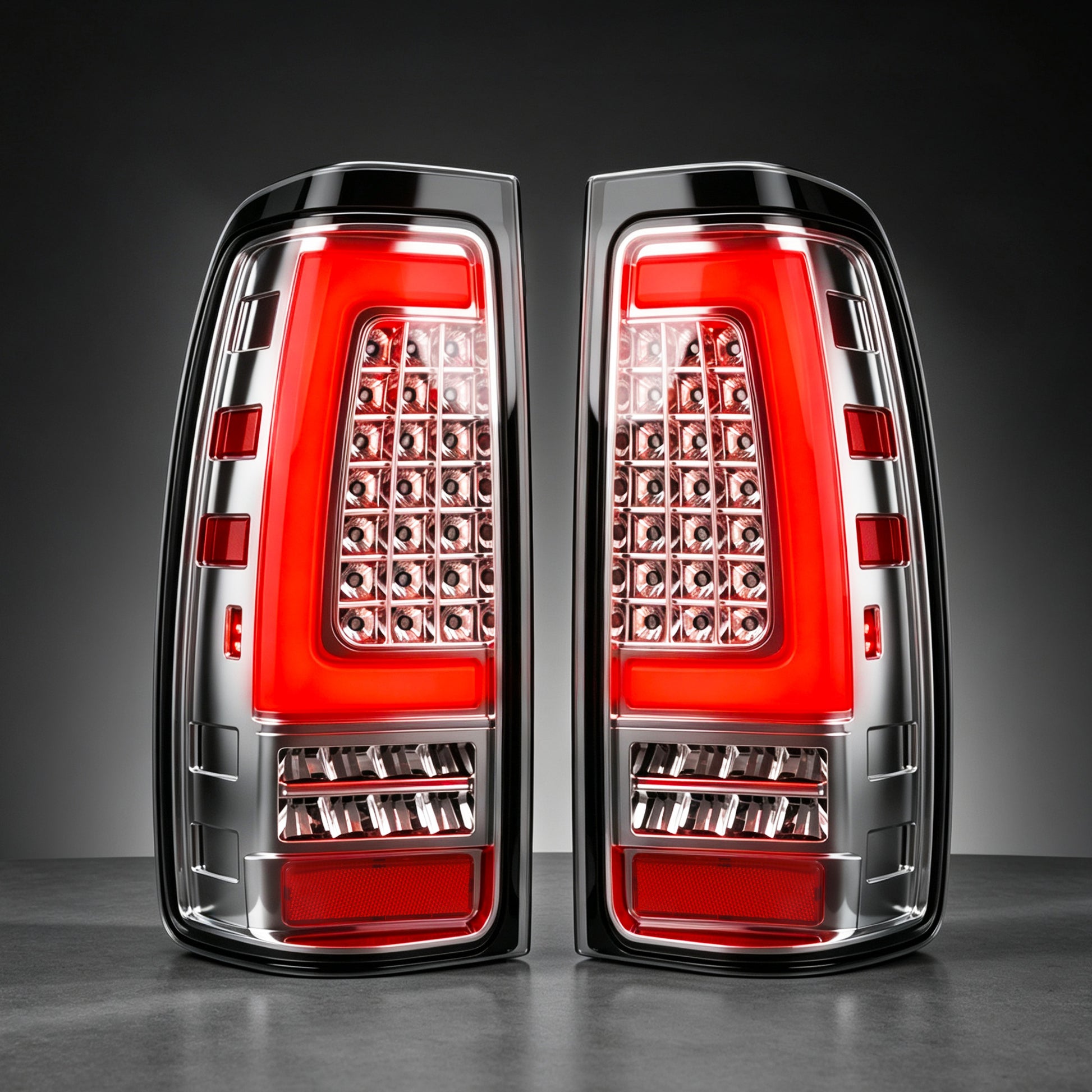 LED Tail Lights for 1999-2006 GMC Sierra & 1999-2002 Chevy Silverado Clear Lens Plug & Play-1