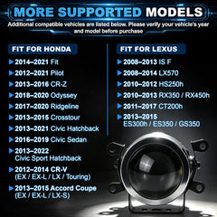 DOT Approved Laser LED Dual-Beam Fog Light, Universal Fit for Honda / Toyota / Acura / Lexus / Jeep / Chrysler / FIAT-4