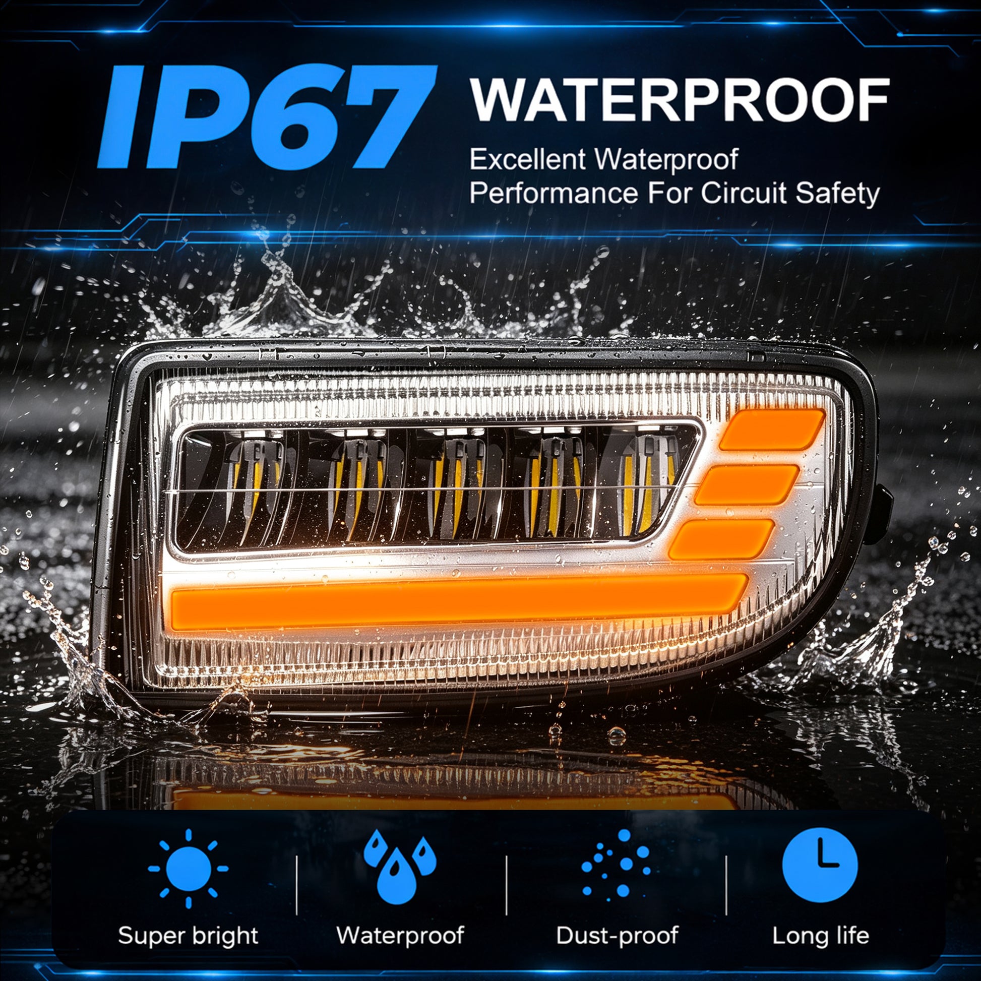 DOT Approved LED Fog Light with DRL for 1998–2007 Toyota Land Cruiser FJ100, 1 Pair-7