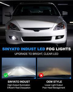 DOT approved LED Fog Lights for  2003-2005 Honda Accord 2 Door Coupe-5