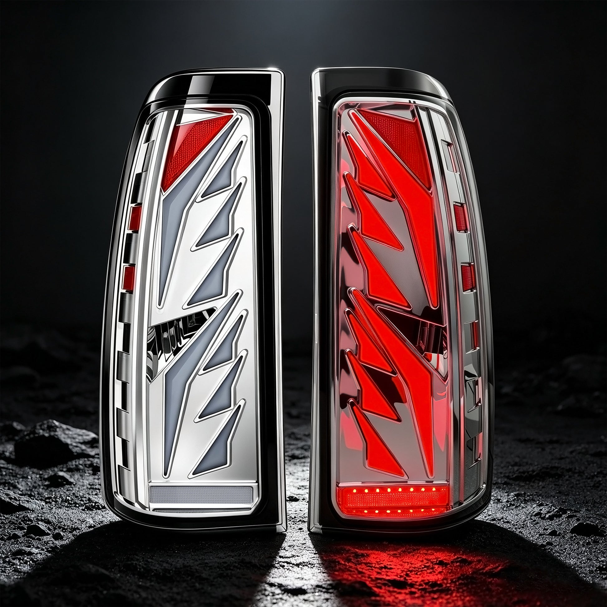 Sequential LED Tail Lights with Startup Animation for 1999-2006 GMC Sierra & 1999-2002 Chevy Silverado Clear Lens Plug & Play-1