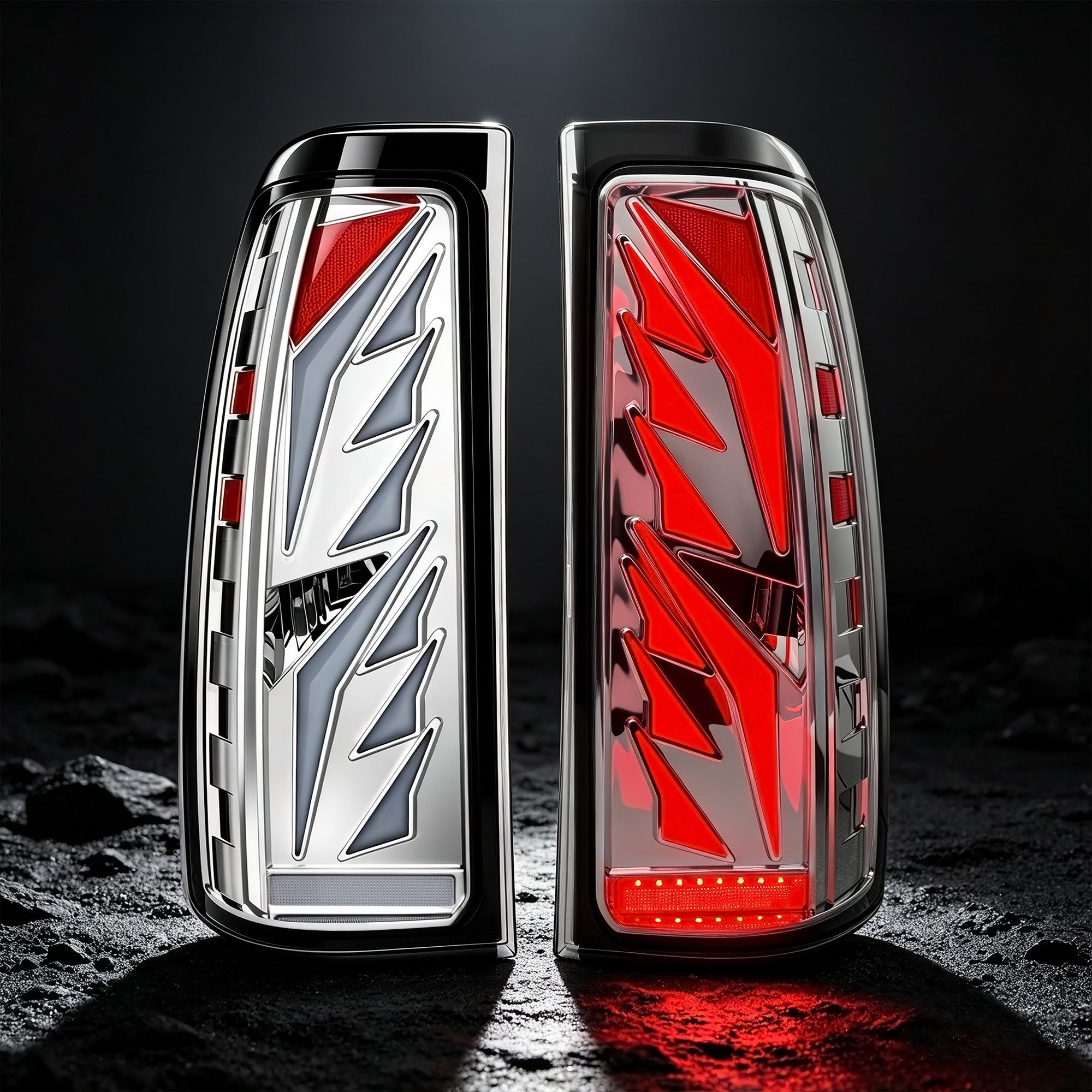 Sequential LED Tail Lights with Startup Animation for 1999-2006 GMC Sierra & 1999-2002 Chevy Silverado Clear Lens Plug & Play