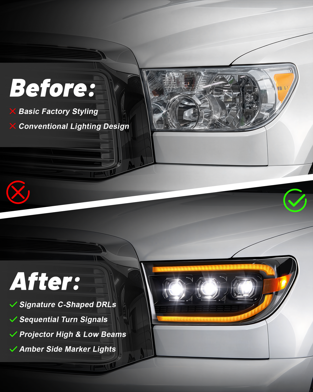 LED Headlights for 2007-2013 Toyota Tundra, 2008-2021 Sequoia-6