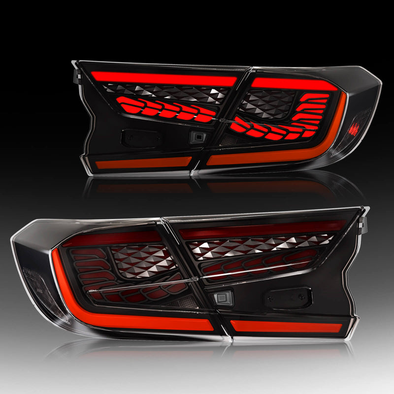 OKSIWA Full LED Tail Lights for Honda Accord 2018-2022(10th & 10.5th Gen) Rear Lights with Start-Up Animation, Turn Signals, Brake Lights, and Reverse Lights-2