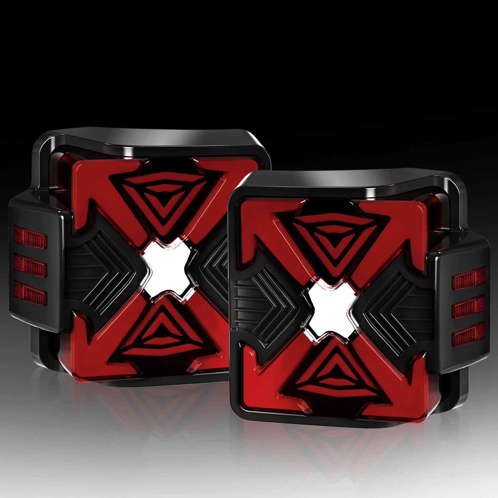 OKSIWA LED Tail Lights Fit For 2007-2018 Jeep Wrangler JK JKU Sport/Sahara/Rubicon, with Starting Dynamic Animation,Unique Shaped Design (X Clear)